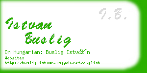 istvan buslig business card